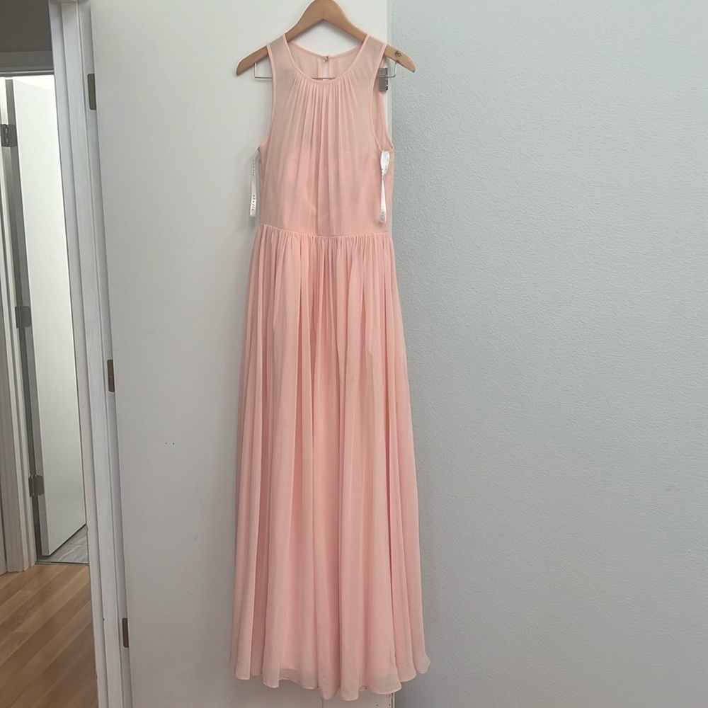 Azazie peach/pink Nina bridesmaid dress
